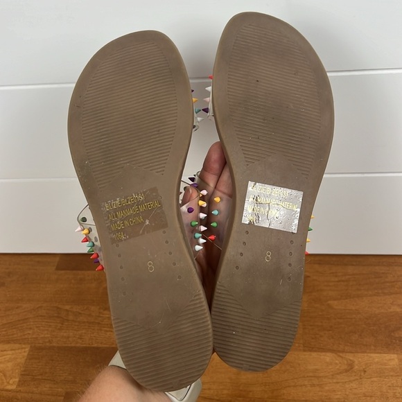 Steve Madden blizie spiky colorful slide sandals size 8 fun casual trendy - Picture 5 of 7